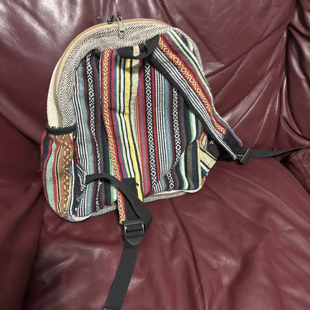 Mini Hemp Backpack Eco Friendly Boho Hippie Thc Free Made In Nepal Read